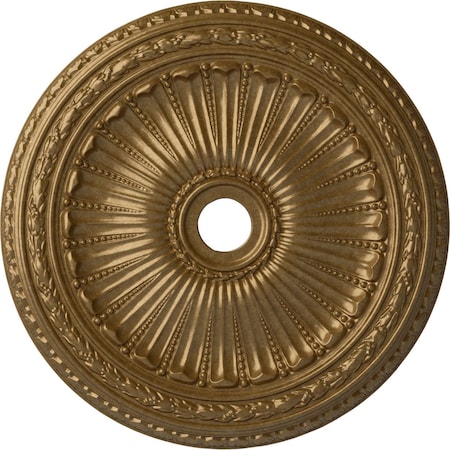 Ekena Millwork Viceroy Ceiling Medallion (Fits Canopies up to 4 7/8"), 35 1/8"OD x 4 7/8"ID x 2 1/2"P, Pale Gold CM35VIPAS
